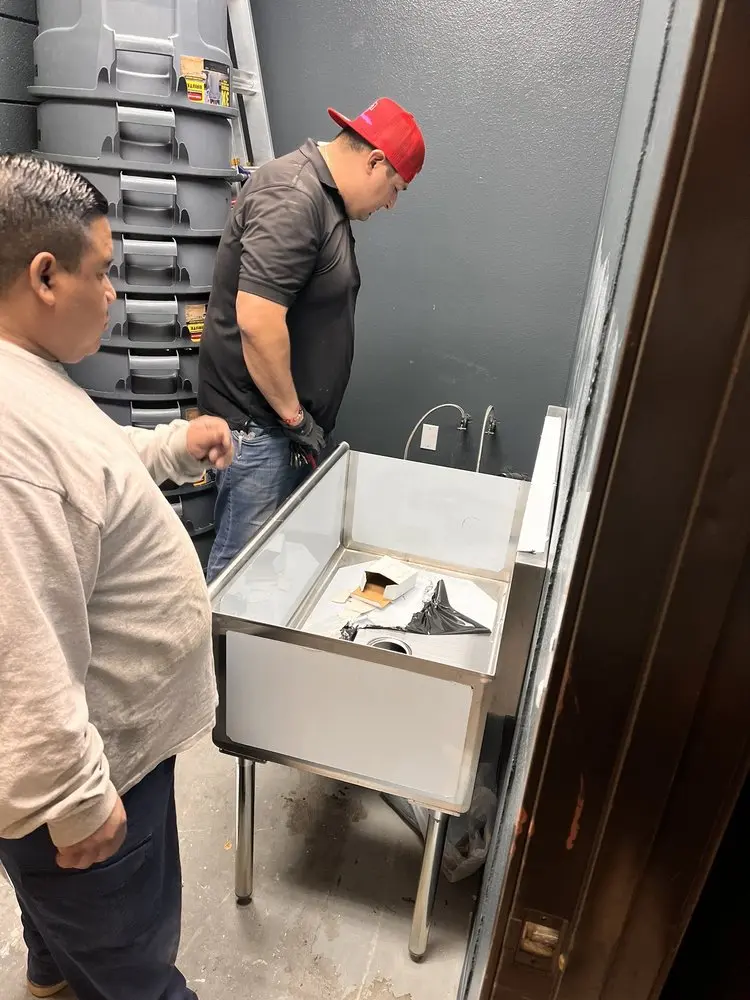 Commercial plumbing and sink installation in Mason